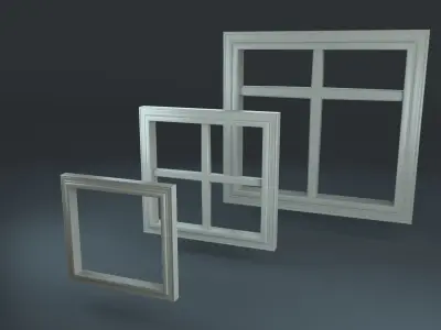 Window Frame Low-poly 3D model