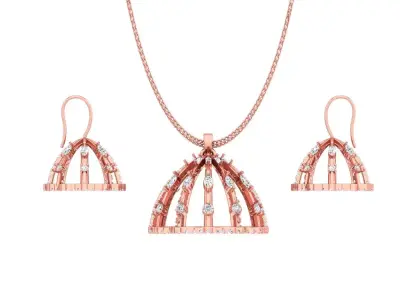 Light wt Pendant Earrings Set 3dm stl obj mtl gltf glb renders  3D print model