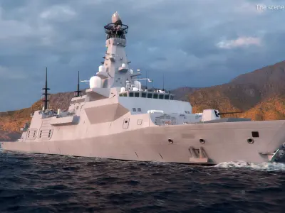  UK Stealth Naval Ship Type 26 Grey Rigged 