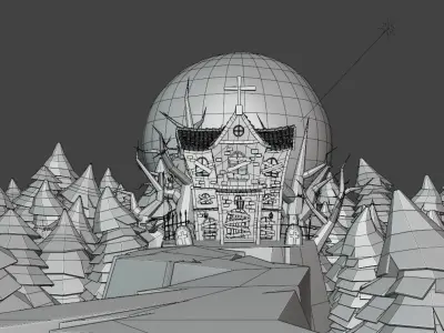 Ghost House Low-poly 3D model