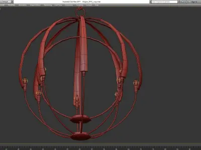Double Cirque Large Scale Chandelier low poly 3d model Low-poly 3D model