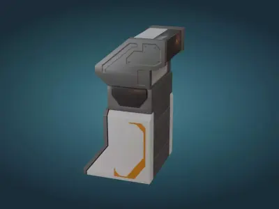 Sci-Fi Computer - Game Ready - PBR Low-poly 3D model get