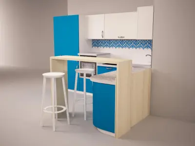 kitchen with ornament 3D model