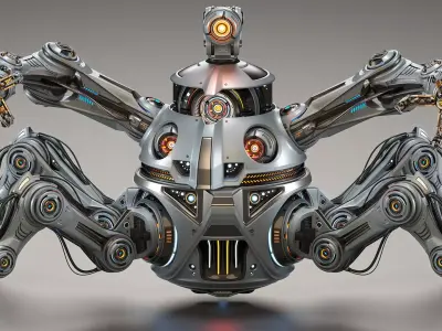 Spider Robot Mech Advanced - Rigged Animated 3D model