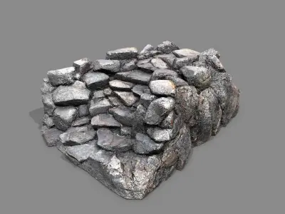 Old Rock Stairs  Low-poly 3D model