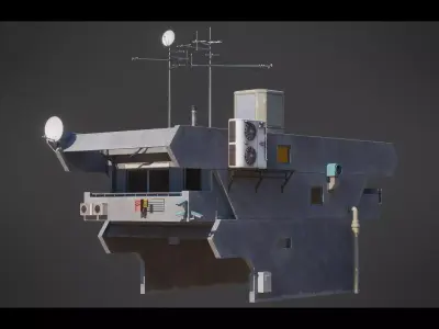 Dystopian Cyberpunk Building 6 Low-poly 3D model