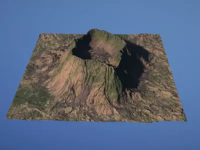 Landscape Environment Volcano Snow 01 Low-poly 3D model