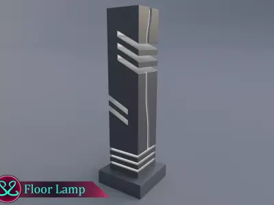 Awesome Floor Lamp Mat Gray Lamp  Rgb Led Lamp Free low-poly 3D model