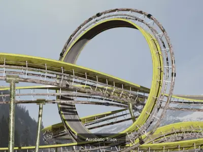 2 Ultra-Detailed 3D Stunt Tracks 3D Model 3D Model Pack