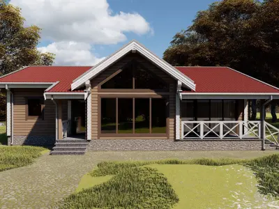 3D model of a wooden house 3D model 12