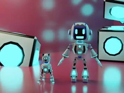 Z-35 Friendly Robot Low-poly 3D model