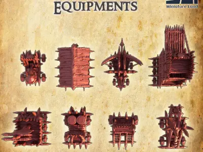 Orc Siege Equipments Tabletop Terrain 28 mm 3D print model