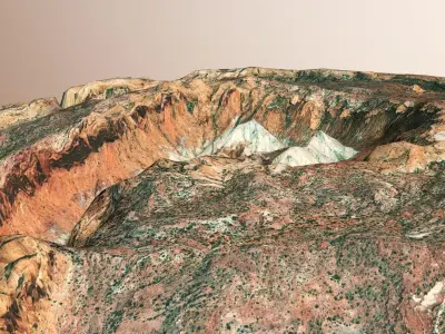 Desert Terrain Canyon Surface Landscape PBR 20 Low-poly 3D model