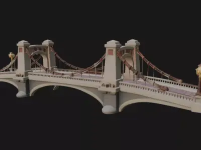 Highway Road Bridge 3d Model 3D model