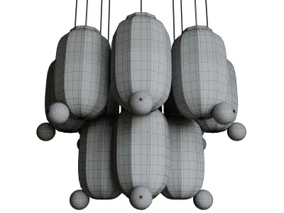Peyote Set light fixture with balls hanging from it 3D model