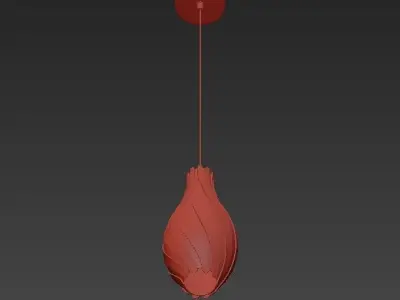 SWISH wooden pendant light with striped pattern 3D model