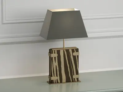 LAMP 1 with zebra shade 3D model