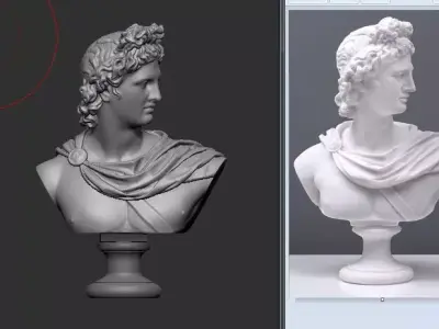 apollo statue - bust 3D print model