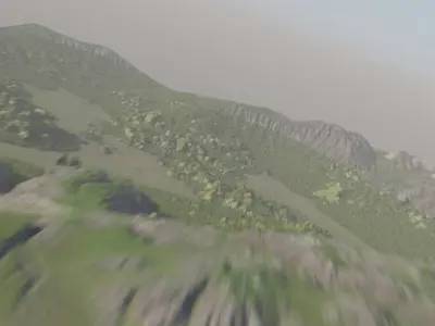 Scottish Highland with grass and moss 3D model