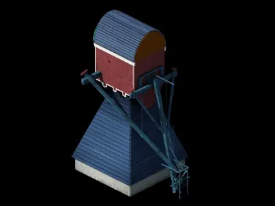 Different dimension - building - big windmill 03 3D model