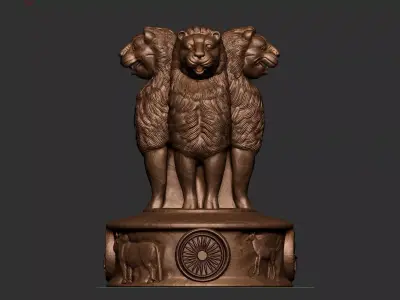 Ashoka  statue of Indian government 3D print model