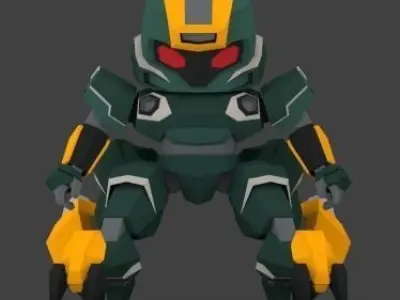 Super Mecha 15 - Ydzurk of Code Name YU88Z Low-poly 3D model