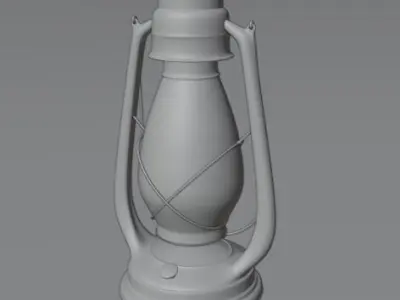 Old lantern Low-poly 3D model