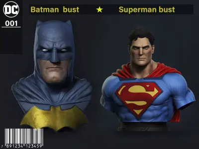 Stl Pack Superman  - Batman  3D print model