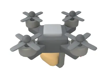 Drone Delivery Icon v1 003 Low-poly 3D model
