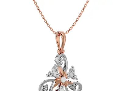 Light Minimalist Diamond Ring Earrings Pendant Set 3D print model