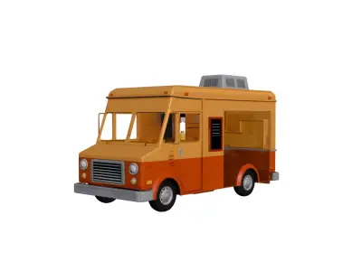 Street Food Truck Mobile Food Service Vehicle 3D model