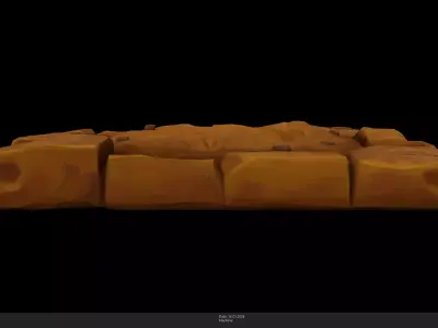 Terracotta Brick Path Game Ready - AI Low-poly 3D model