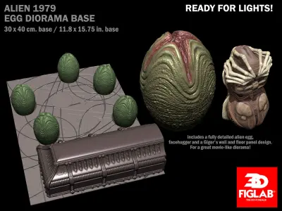 ALIEN EGGS BASE DIORAMA 3D model