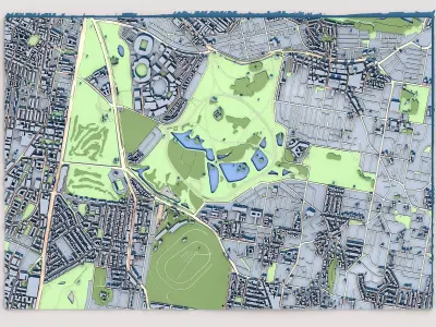 Centennial Park Suburb in Australia 3D model