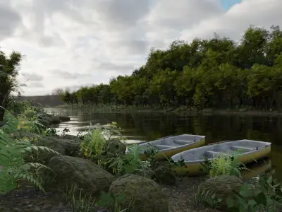 Boat Scene 3D model