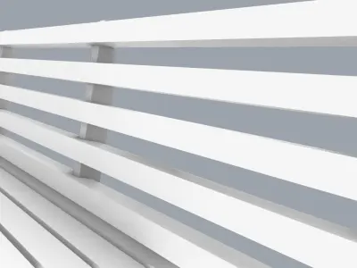 Simple Outdoors Bench Low-poly 3D model