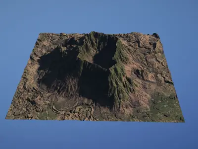 Landscape Environment Volcano Snow 12 Low-poly 3D model