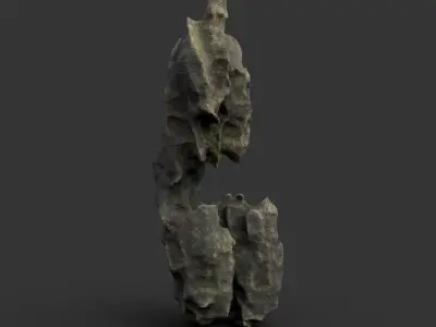 Low poly Casual Eroded Limestone Modular 210722 Low-poly 3D model