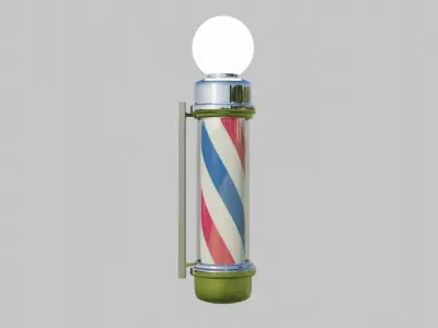 Pole Post barber 3D model