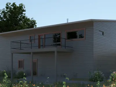 Exterior Desert House Scene 3D model