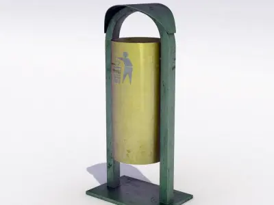Street trash can - 8 3D model