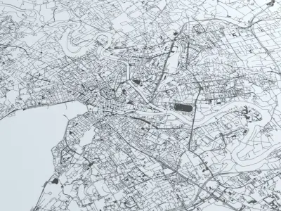 Geneva Road Network and Streets 3D model