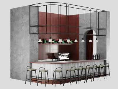 Restaurant Bar Counter NM 1 3D model