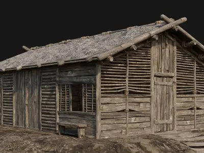 229-230-231-232 Old Medieval Houses Pack 4K Textures Low-poly 3D model