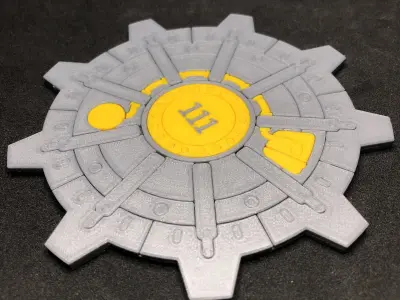 Fallout Vault Door Coaster 3D print model