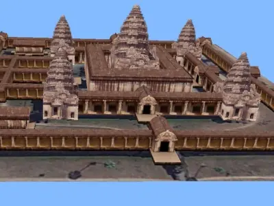 Angkor Wat monument Cambodia low-poly 3d model Low-poly 3D model