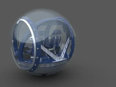 Gyrosphere interior of hovercraft Low-poly 3D model
