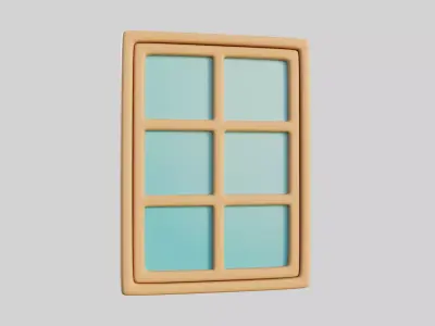 Cartoon Window 2a 3D model