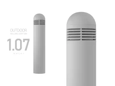 Outdoor Concrete Bollard Light 3D model