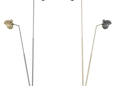  Industrial Double Floor Lamp 3D model